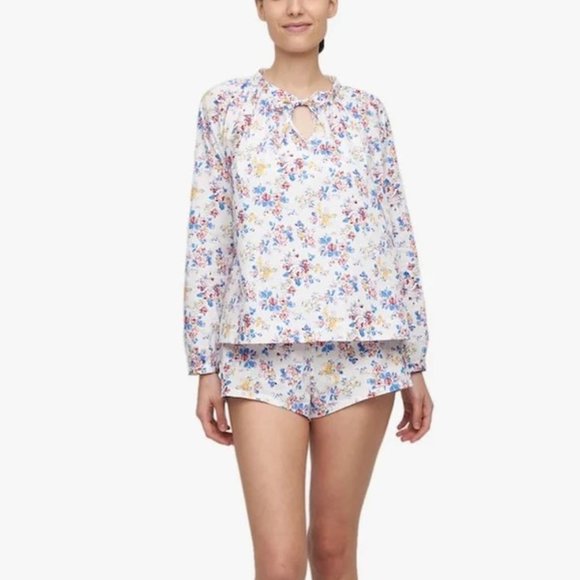 NWT - The Sleep Shirt Gathered Neck Top and Classic Short Set - Summer Floral - Picture 1 of 5
